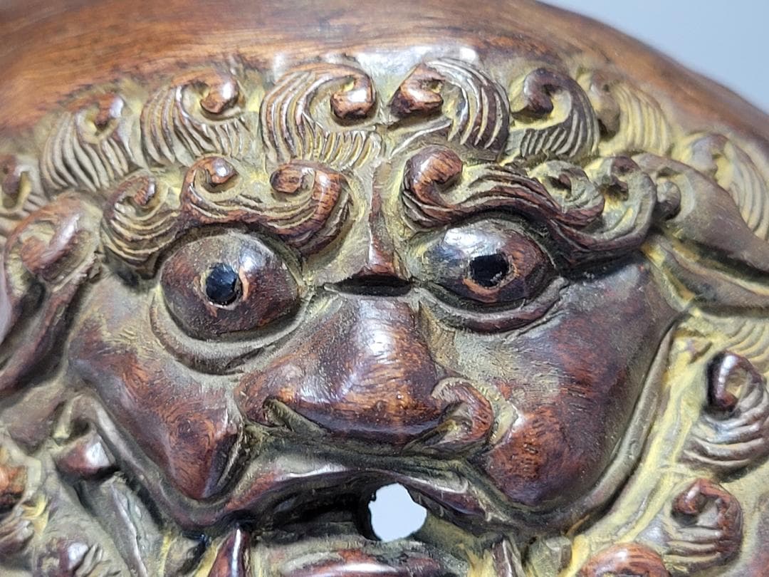 天然木造 神獣型 香炉 明清時代 幅約24.1cm