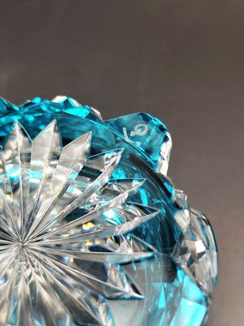 超希少品☆黒川昭男 江戸切子 棗 蓋物 茶道具 （切子、江戸切子、薩摩切子）