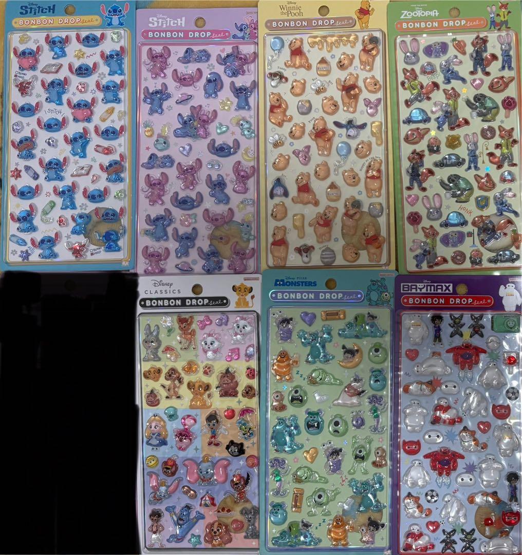正規品　ディズニー　2弾 7枚セット　ボンボンドロップシール