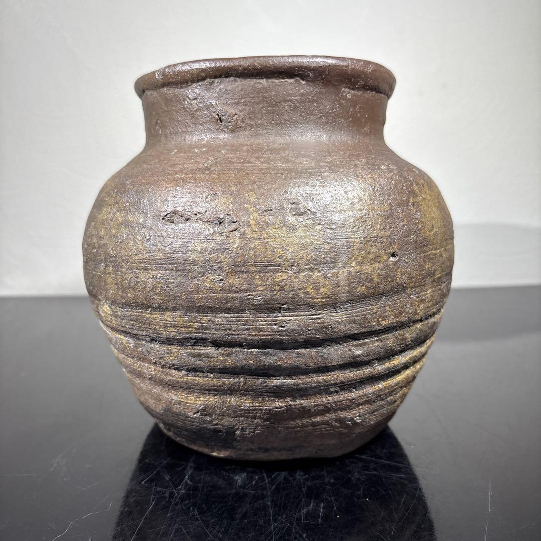 真作　古備前壷　桂又三郎極め　書き付け　室町末期の作