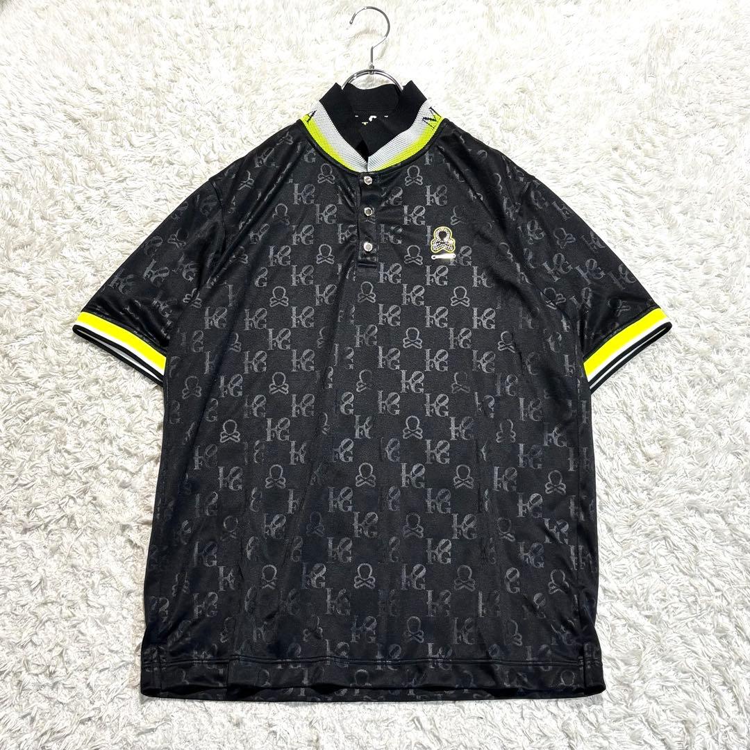 【新品同様】 現行品 マークアンドロナ ポロシャツ ロゴプレート 50 XL 黒