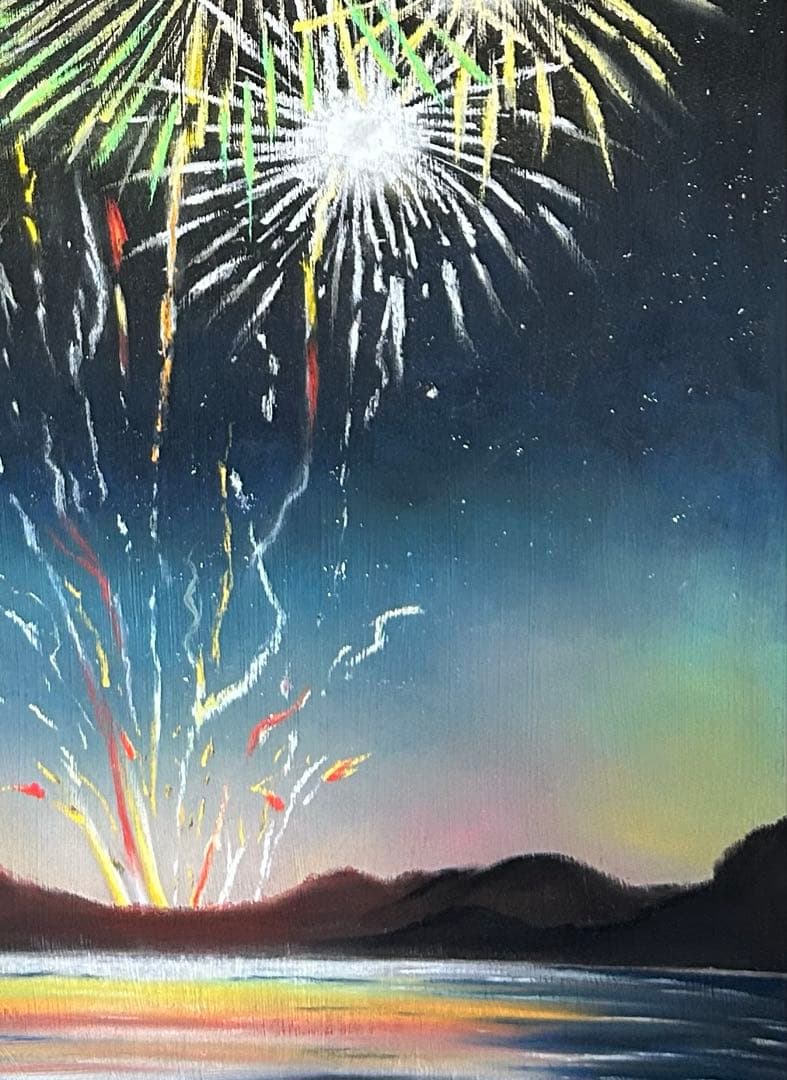 花火 パステル画 原画 54.0×39.5