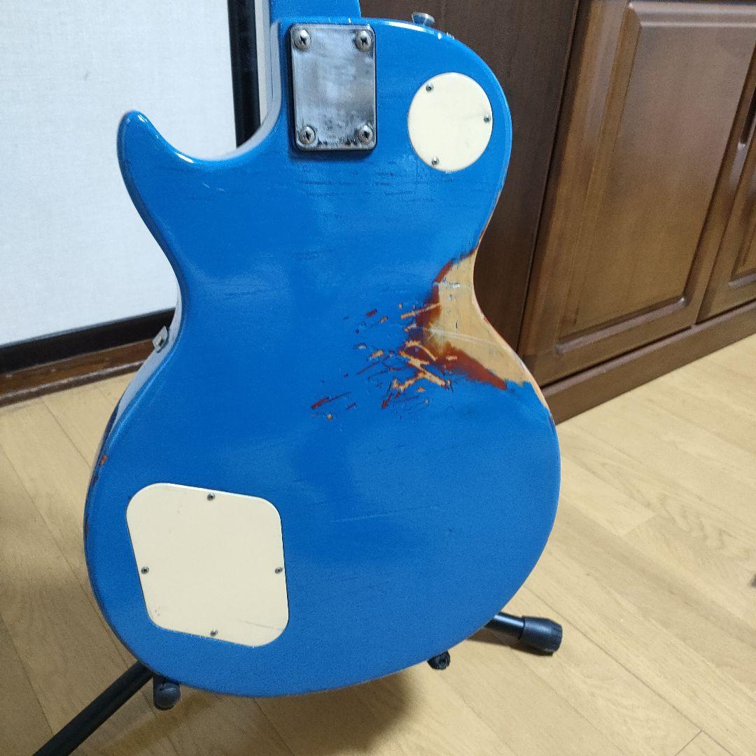 レスポール系改造　オーバーラッカーブルー　レリック少々