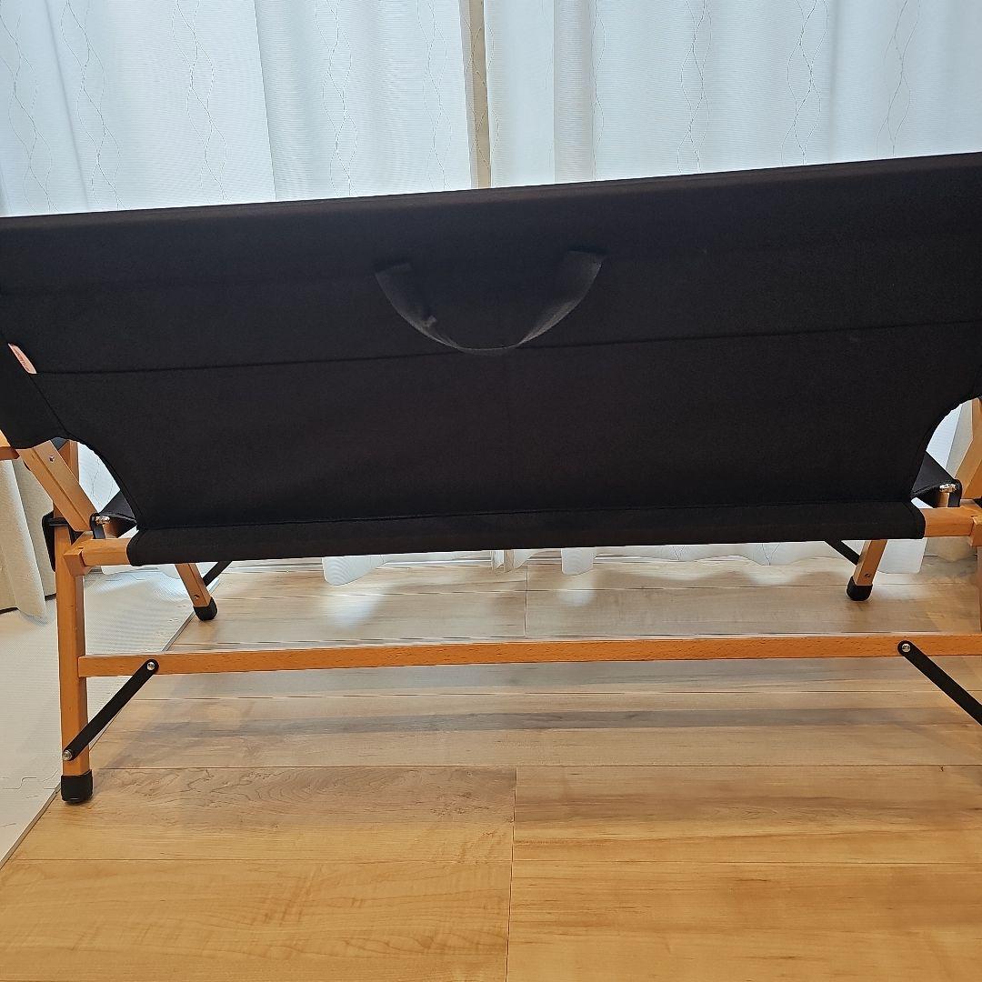 ハイランダー　ウッドフレームベンチ　二人掛け　ブラック　廃版品