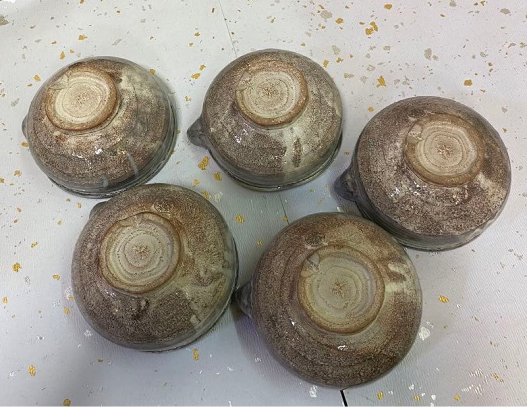 【茶道具】十四代坂倉新兵衛箱　十二代新兵衛作　萩片口小鉢五客（共箱）　○