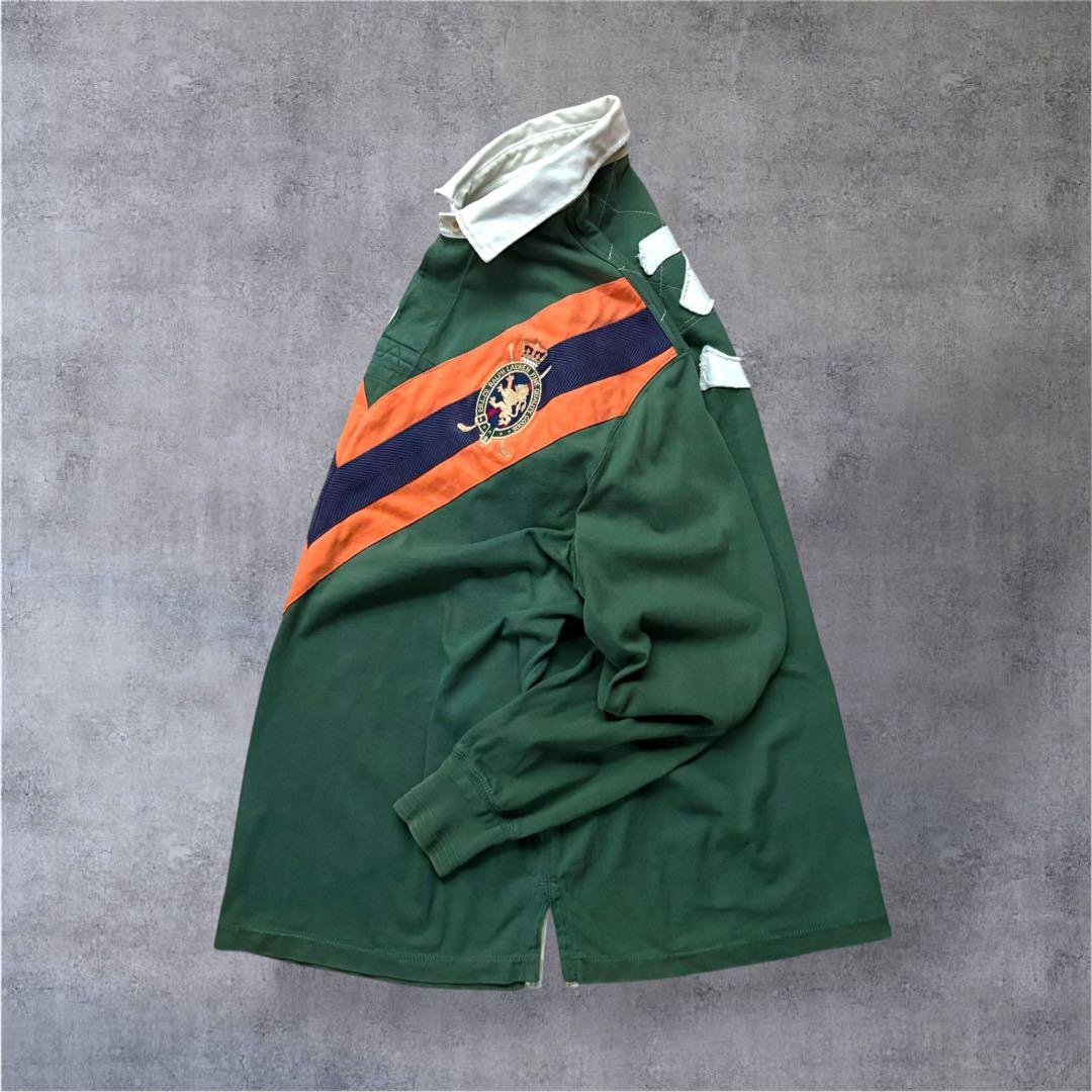 Polo Ralph Laurenラガーシャツエンブレム刺繍ナンバリング長袖　L
