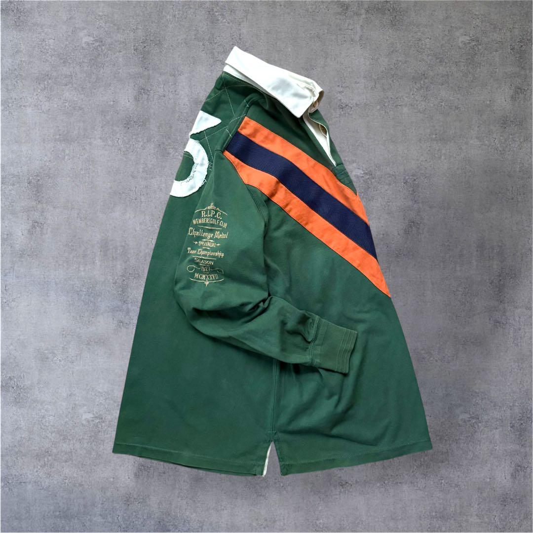 Polo Ralph Laurenラガーシャツエンブレム刺繍ナンバリング長袖　L