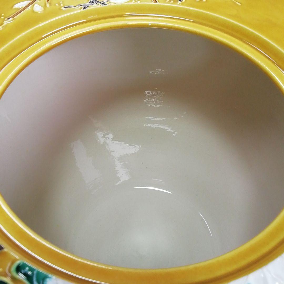 Ｓ４６４　水指　『古代黄交趾菱形草花紋』『中村翠嵐造』　共箱　茶道具