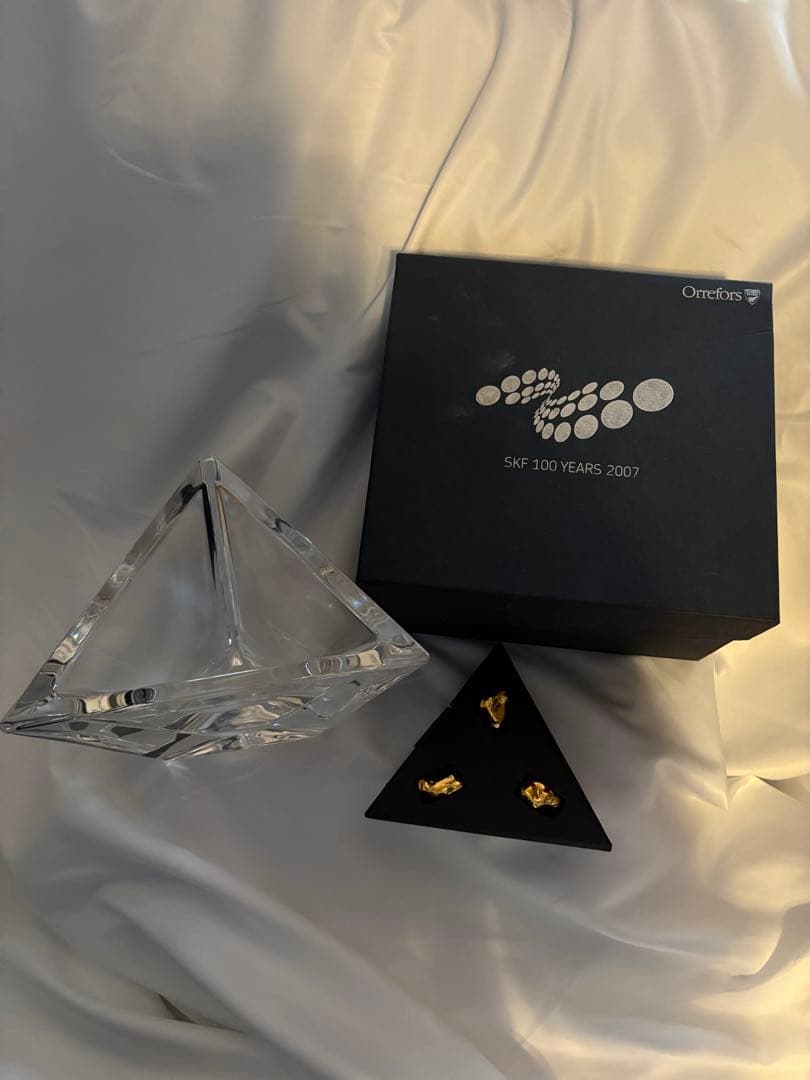 【希少】Orrefors オレフォス SKF 100周年記念 クリスタルオブジェ