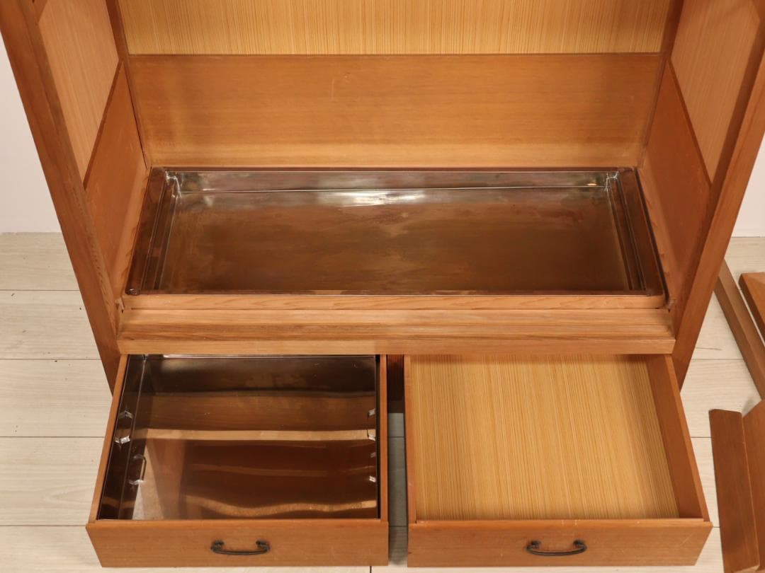 BK242　茶道具　置水屋　箪笥　茶箪笥　網代扉　煎茶棚　収納棚