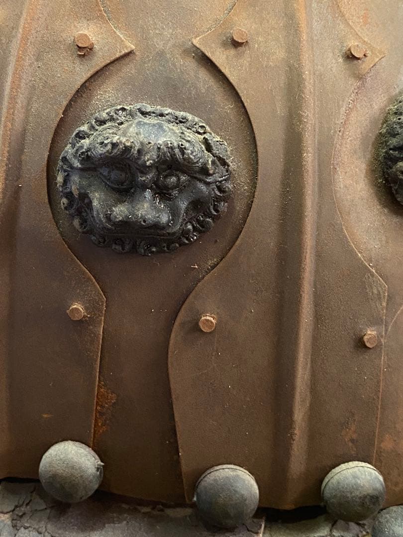 鳳羽兜♦️入手困難 中国歴史アンティーク 獅子型金具 中国武具２点セット♦️送料込