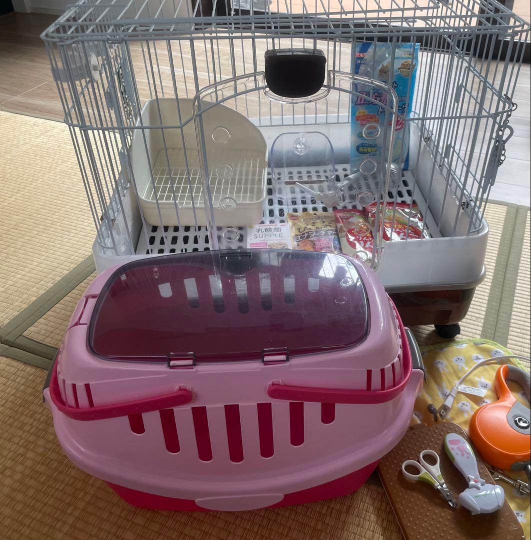 小動物飼育セット　ゲージ　ペットキャリー　うさぎおやつ　リード　トリマー　爪切り