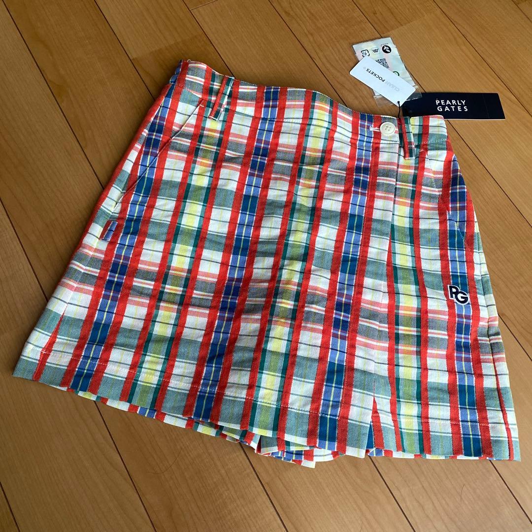 パーリーゲイツ☆タグ付き新品 チェック柄 スカート風 キュロットパンツ