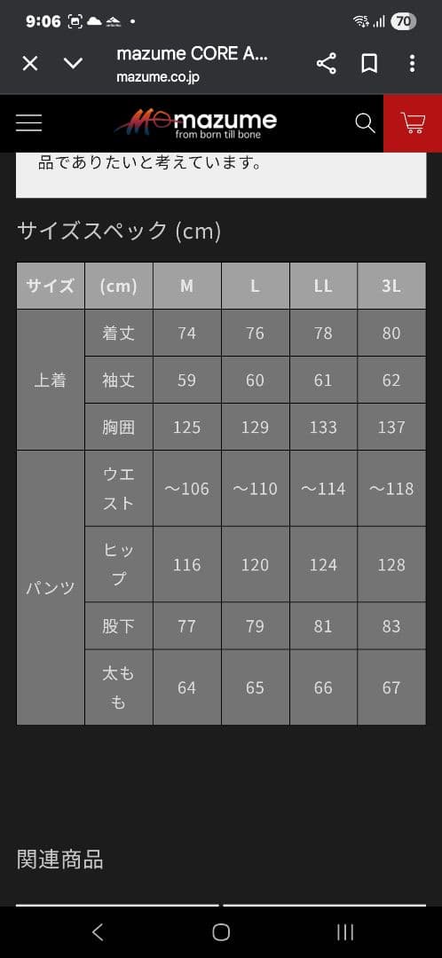 mazume CORE ALL WEATHER SUIT　3L