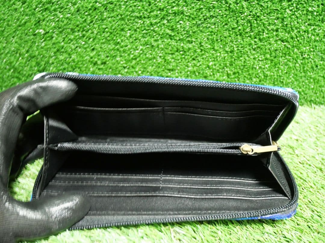 油絵 絵画　長財布【お花畑と満月の富士山】