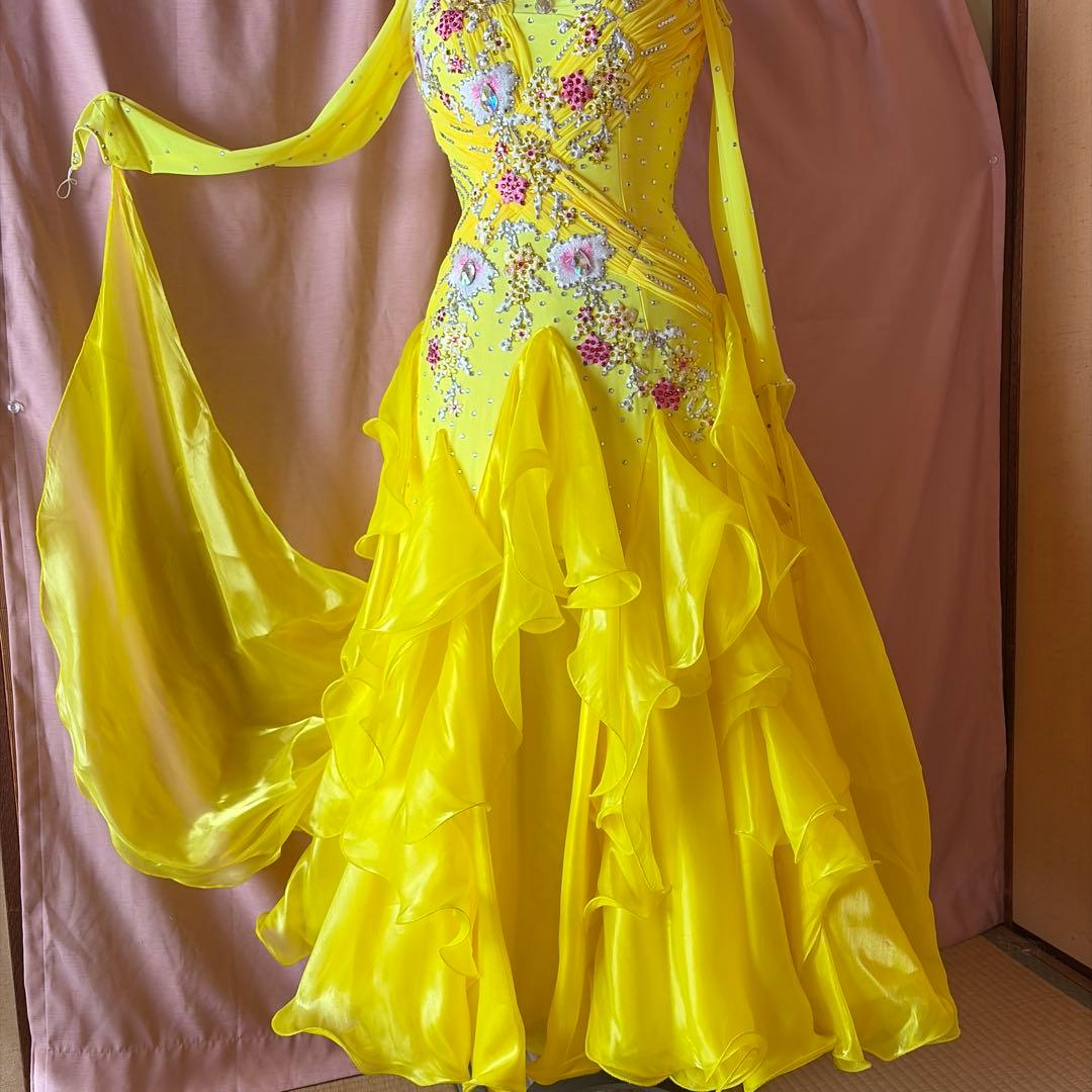 社交ダンス用黄色ドレス