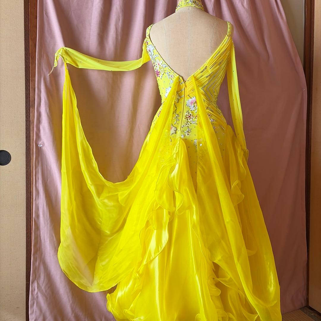 社交ダンス用黄色ドレス