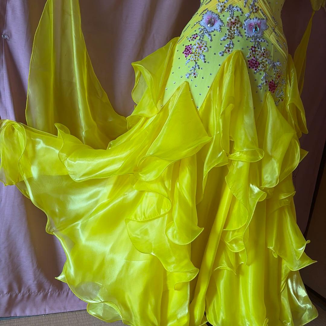 社交ダンス用黄色ドレス