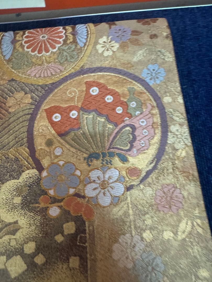 2694袋帯 古代彫金紋 西陣織 金糸　高級上質上品　約440cm 未使用