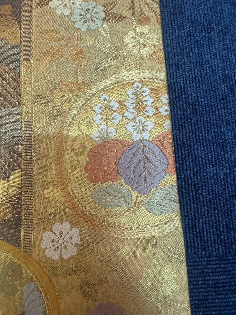 2694袋帯 古代彫金紋 西陣織 金糸　高級上質上品　約440cm 未使用
