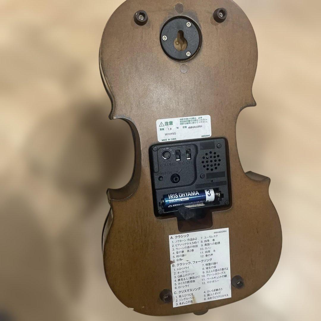 RHYTHM バイオリン型 時計 4MHA03RH リズム時計