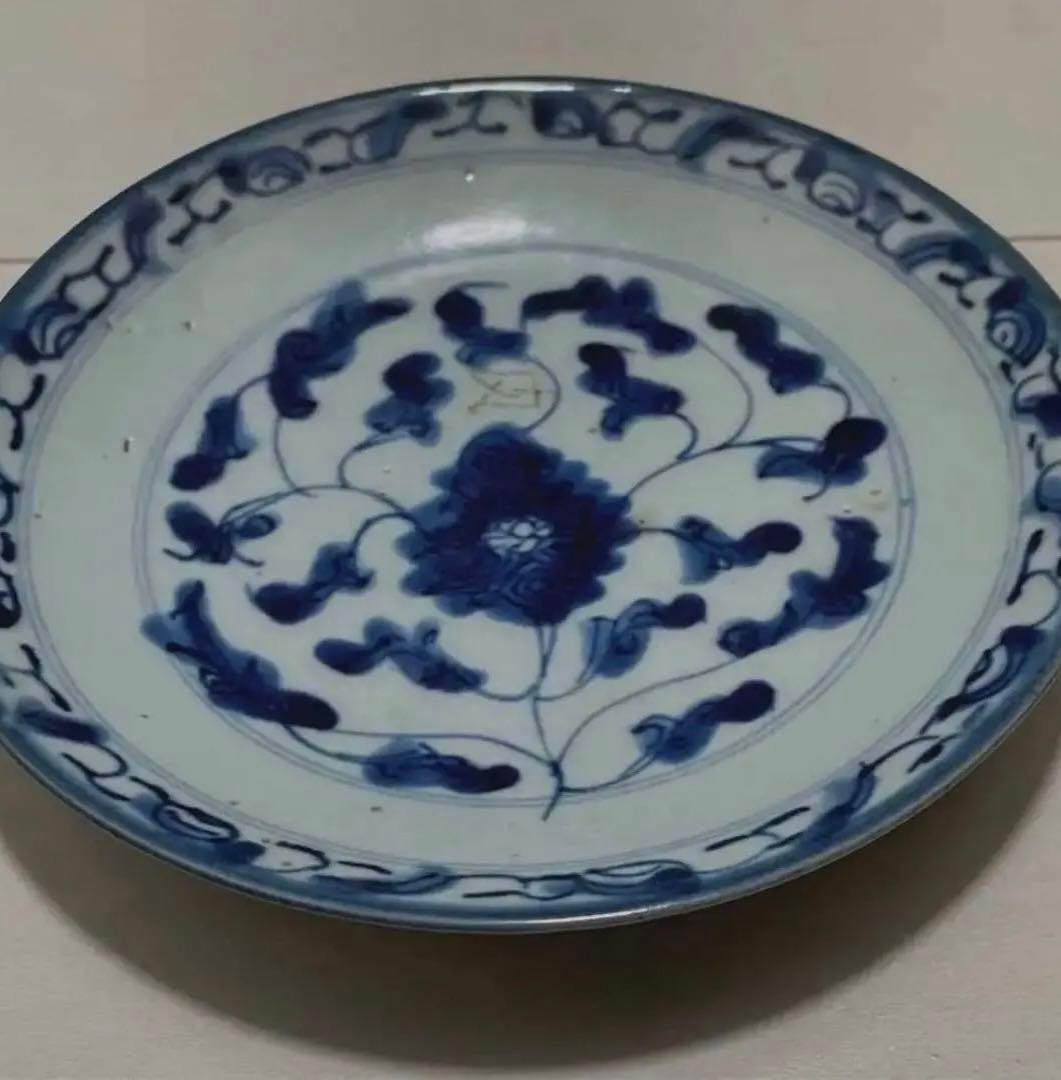 清時代 骨董品 染付皿 大清道光年製 中国 陶芸古美術。