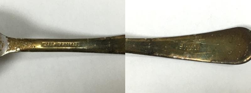 イギリス製 アンティークシルバープレート 台 スプーン ティー アールヌーヴォー