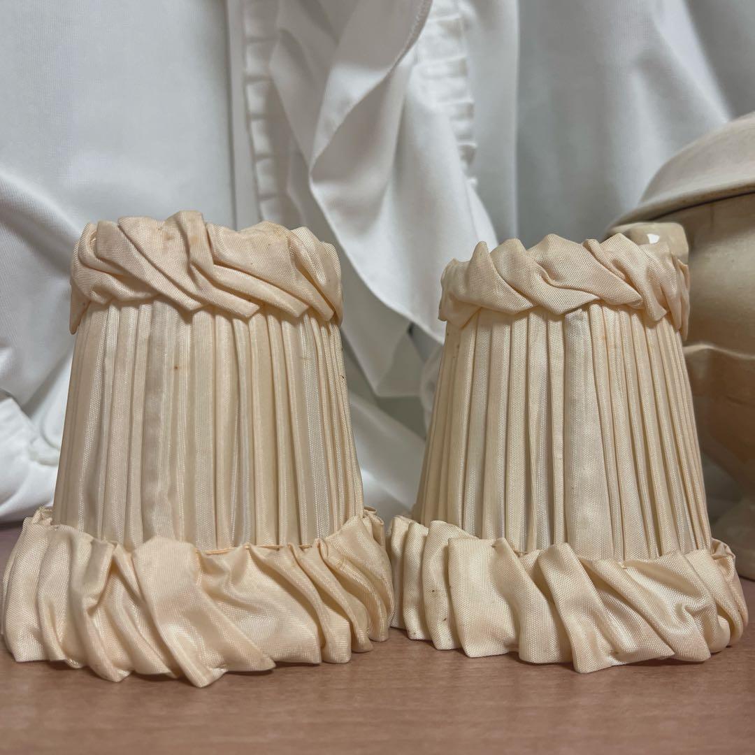 フランスアンティークヴィンテージ♡布ランプシェード2点セット