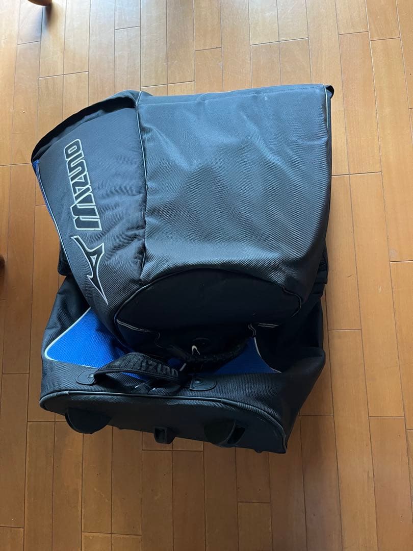 Mizuno キャディバッグトラベルケース黒/青 ホイール付き