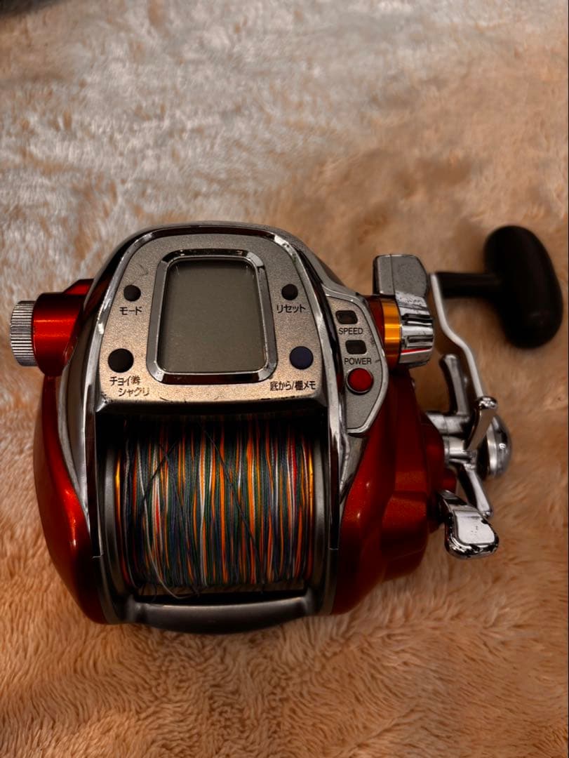 電動リール オレンジ/シルバー デジタル表示