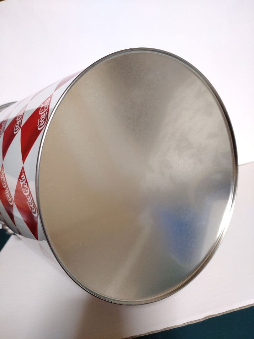 コカ・コーラ/Coca-Cola 筒型 缶 蓋付き チェック柄 赤✖白 貴重