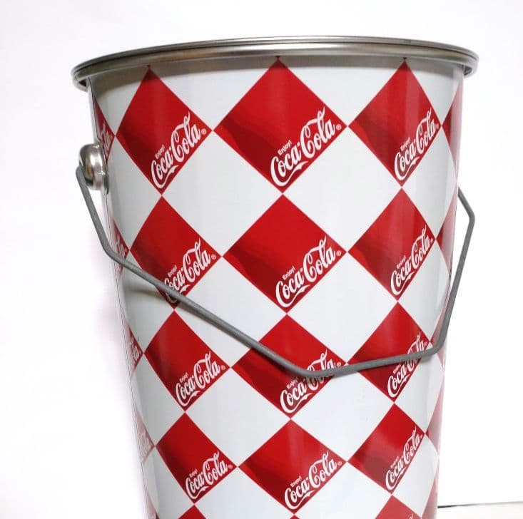 コカ・コーラ/Coca-Cola 筒型 缶 蓋付き チェック柄 赤✖白 貴重