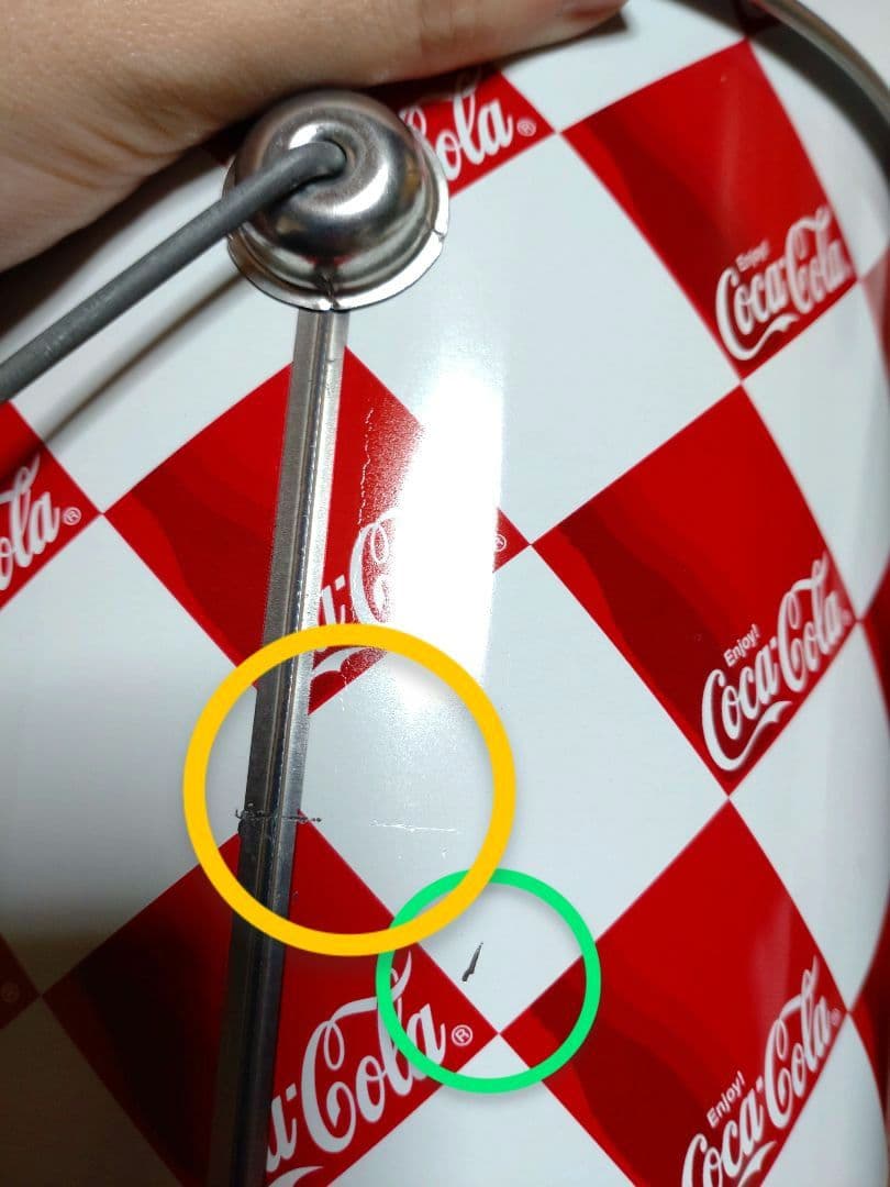 コカ・コーラ/Coca-Cola 筒型 缶 蓋付き チェック柄 赤✖白 貴重