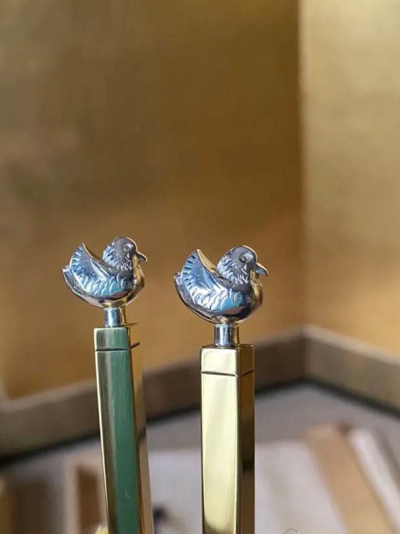 南鐐　鳥頭　飾火箸　金森紹栄氏作