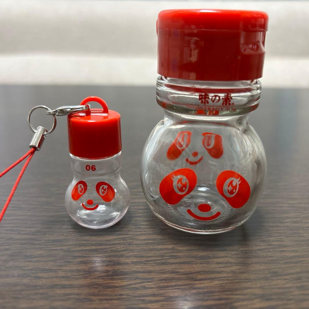 ★味の素　ぱちくりん　空き瓶　ストラップ　ミニ　セット