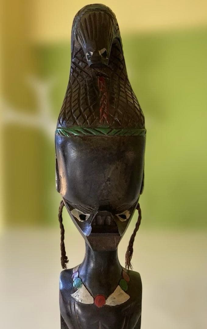 アフリカンスタイル 木製彫刻 2体セット