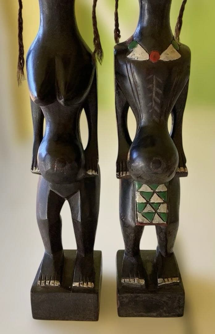 アフリカンスタイル 木製彫刻 2体セット