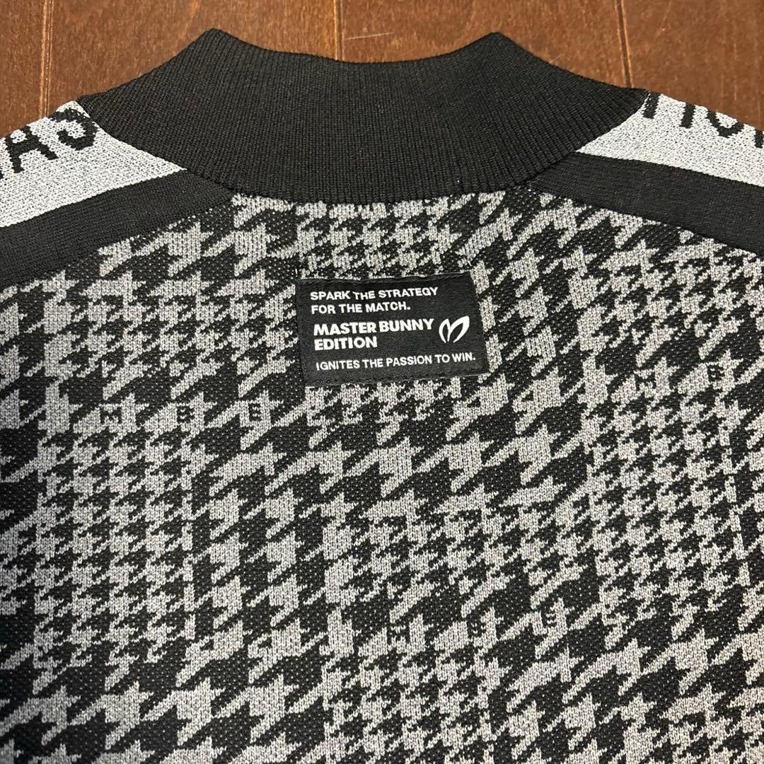 マスターバニー14G 天竺度詰めジャガード千鳥柄ブルゾン黒×グレーサイズ1