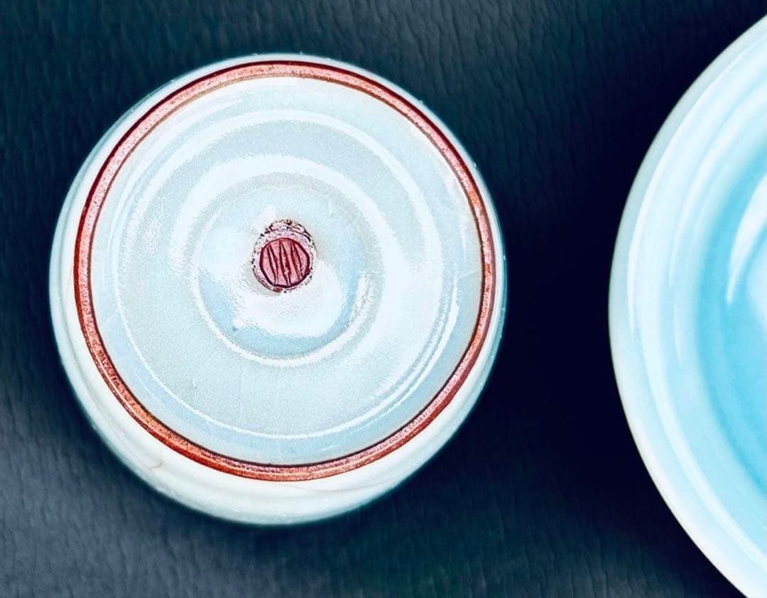 作家　鈴木三成作　青瓷「氷裂」「淀青」 2点セット