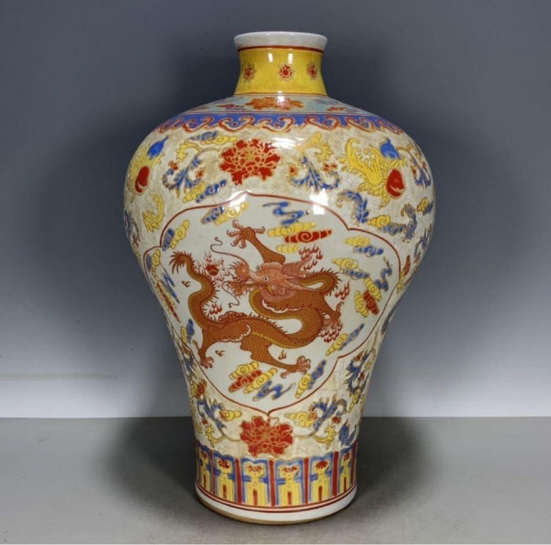 中国骨董品　古美術品　アンティーク商品　大清乾隆年御製粉彩陶器壺　古賞物　希少