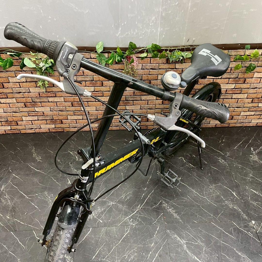 【100】折りたたみ自転車 折車 HUMMER ブラック 変速付き