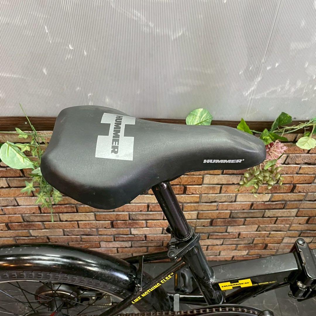 【100】折りたたみ自転車 折車 HUMMER ブラック 変速付き