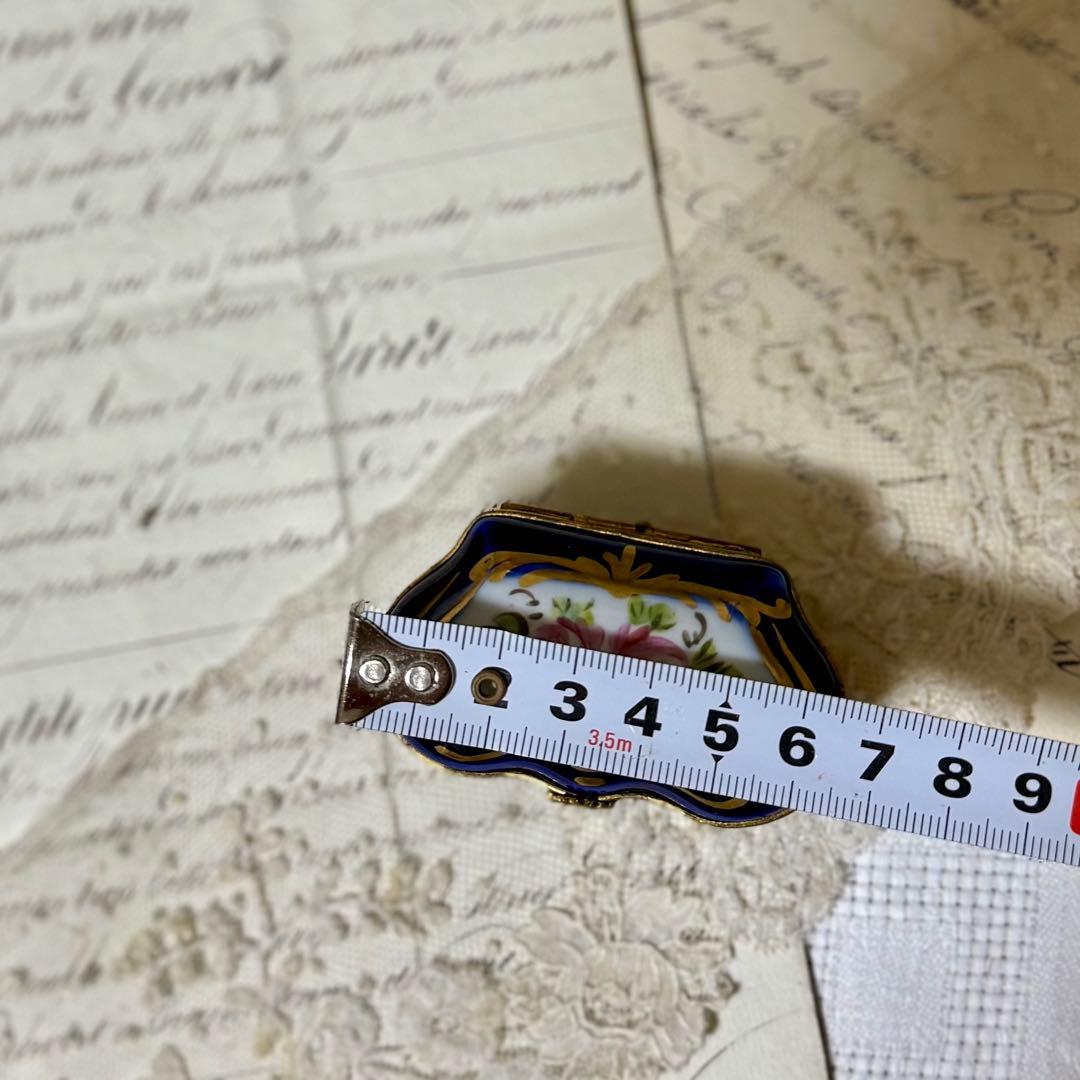 アンティーク　リモージュ　トリンケット　花柄の陶器　小物入れ　蚤の市