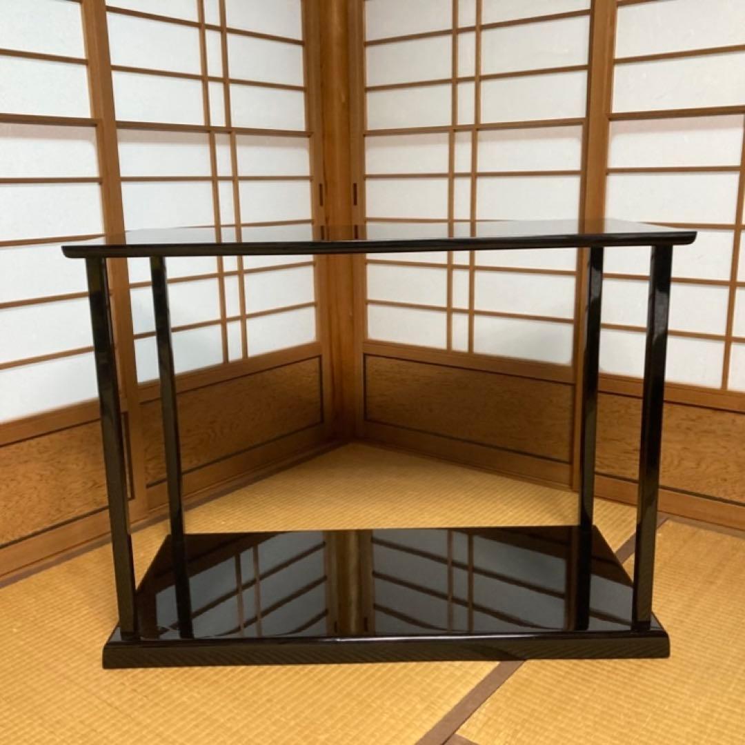 真台子 飾り棚 台 真塗 黒 木製 組立式 大型 和風 茶道具 レトロ