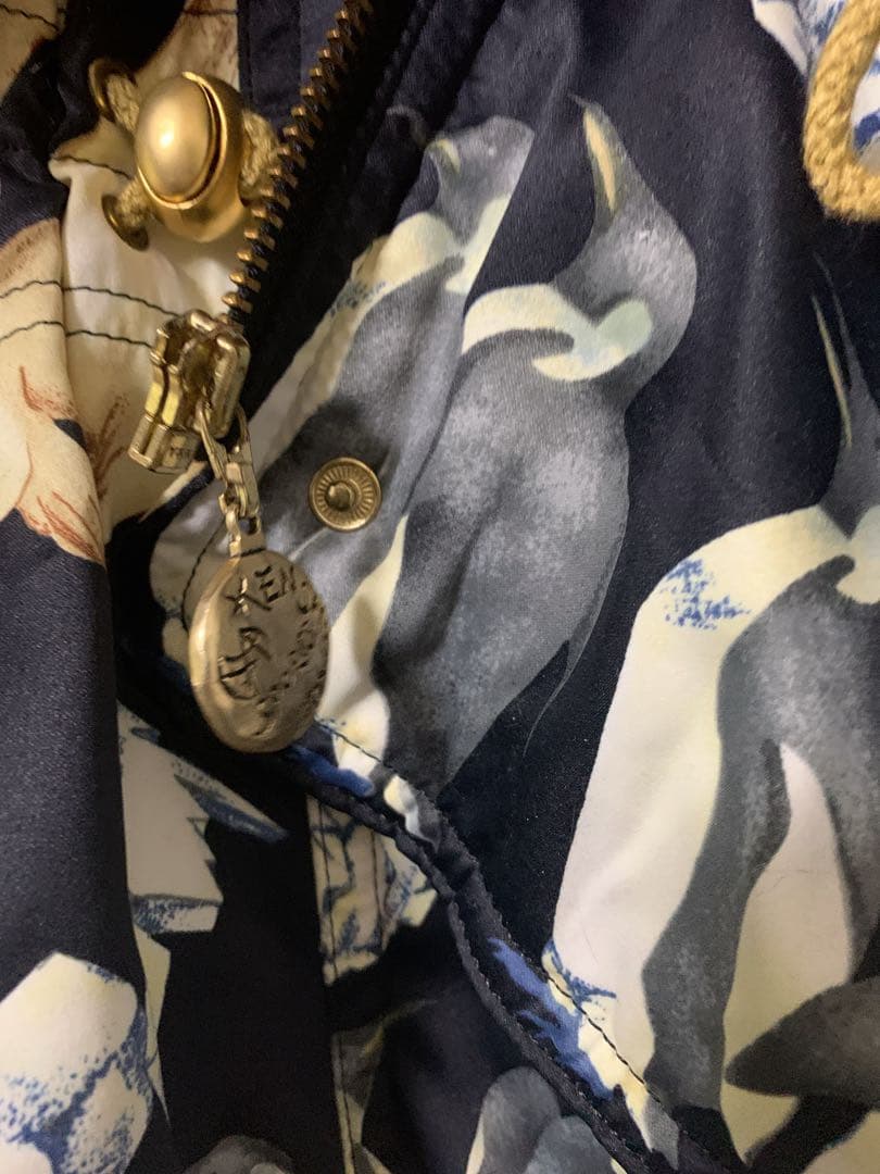 ケンショウアベ 中綿ジャケット　ペンギン　氷柄　レディースフード付きスキーウェア