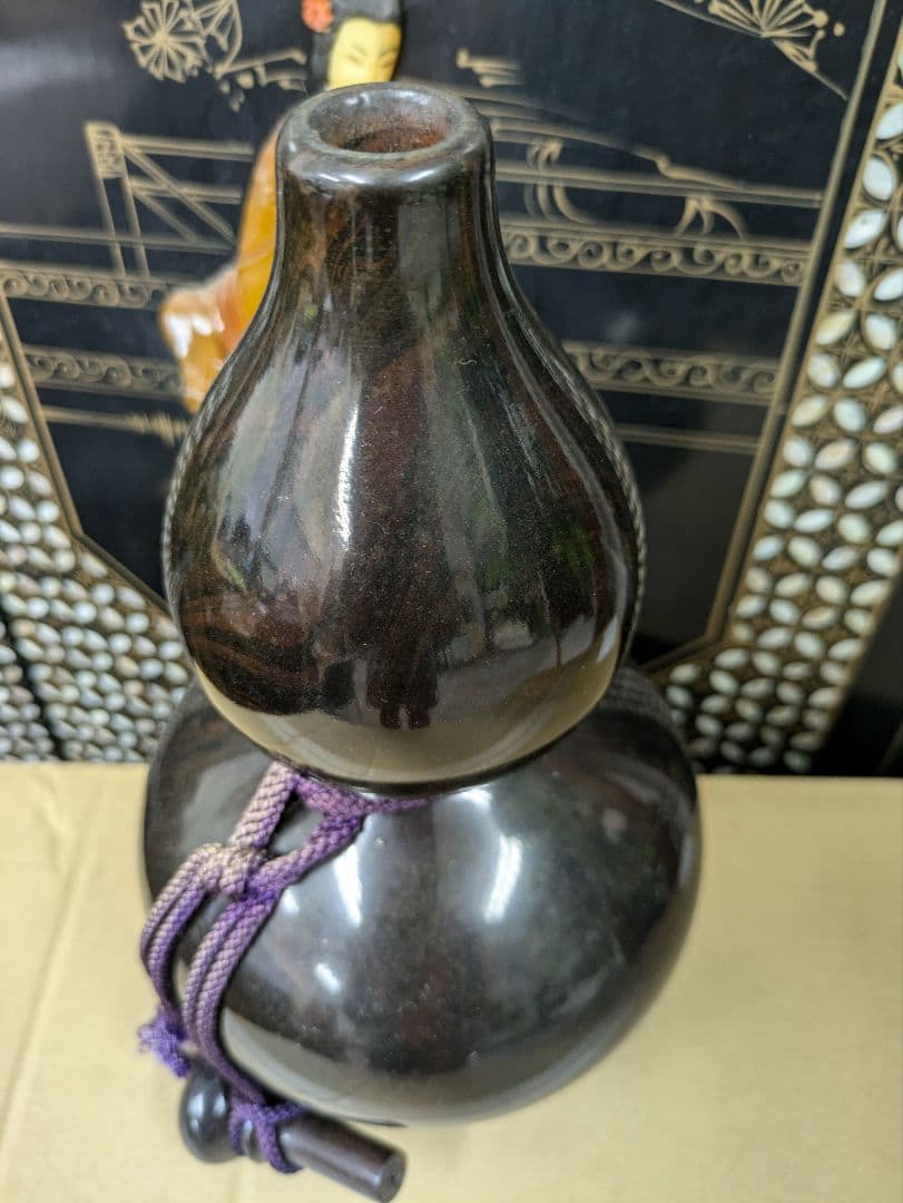 骨董品　瓢箪　黒壇