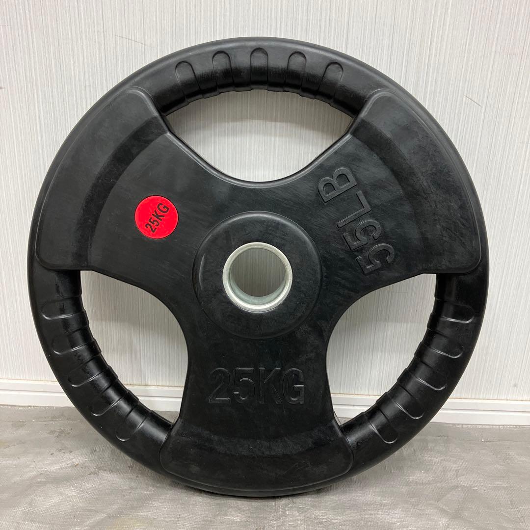 ★25kg×4枚 バーベルプレート ラバーコーティング オリンピックバー用