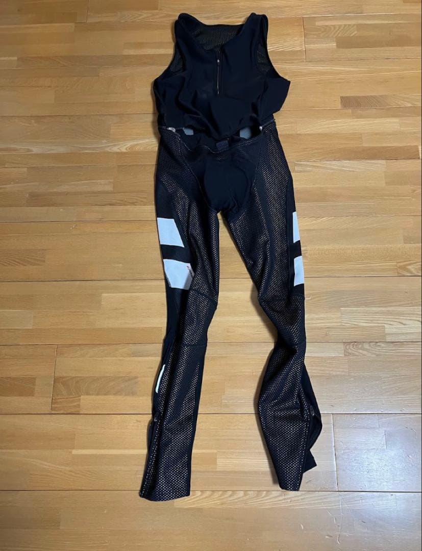 パールイズミ プレミアムウィンドブレーククイックビブタイツ ホワイトMサイズ