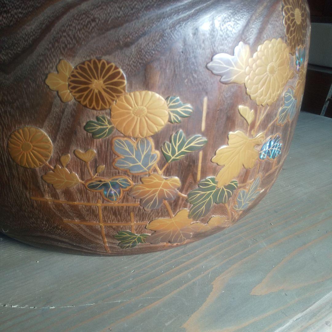 火鉢 時代物 桐火鉢 蒔絵 螺鈿細工 手炙り 古美術 古民具 漆芸 木製