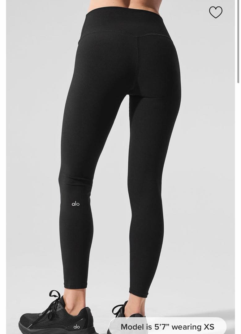 AloSoft ハイウエスト 7/8 ヨガパンツ ブラック